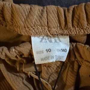 Brown Elastic Waist Pants